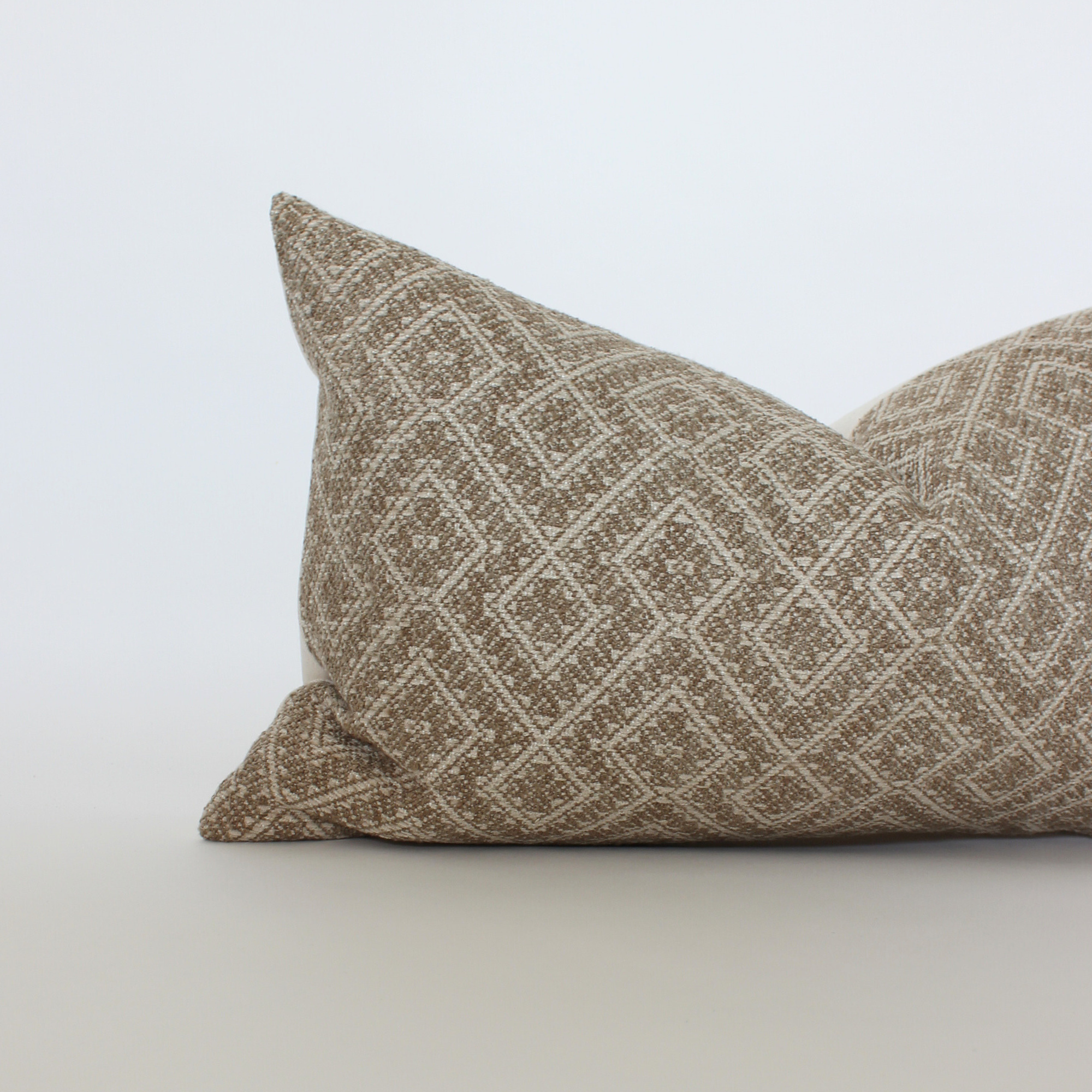 modern neutral geometric lumbar pillow cover