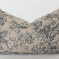 natural floral lumbar pillow