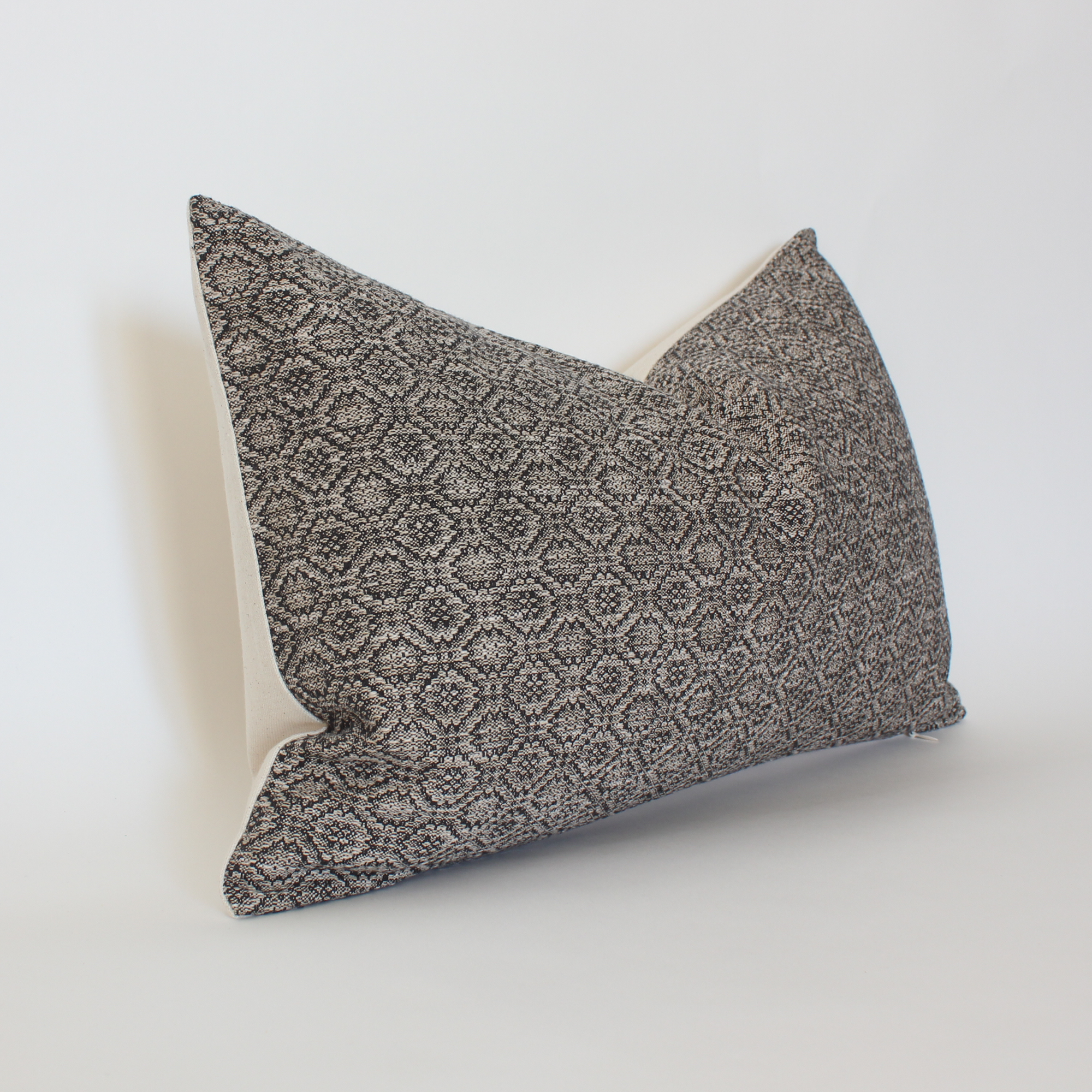 neutral abstract geometric lumbar pillow cover