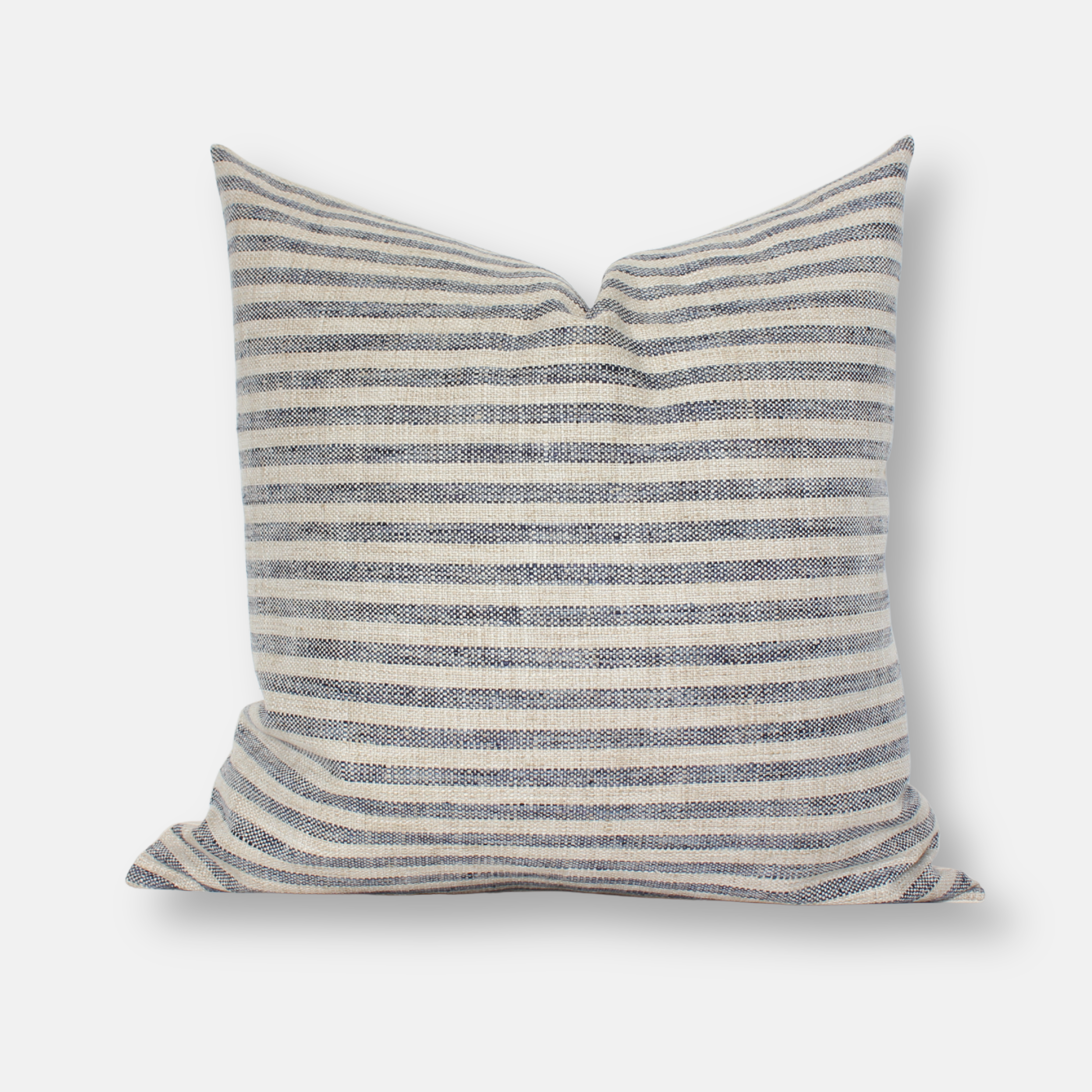 neutral blue stripe throw pillow cover