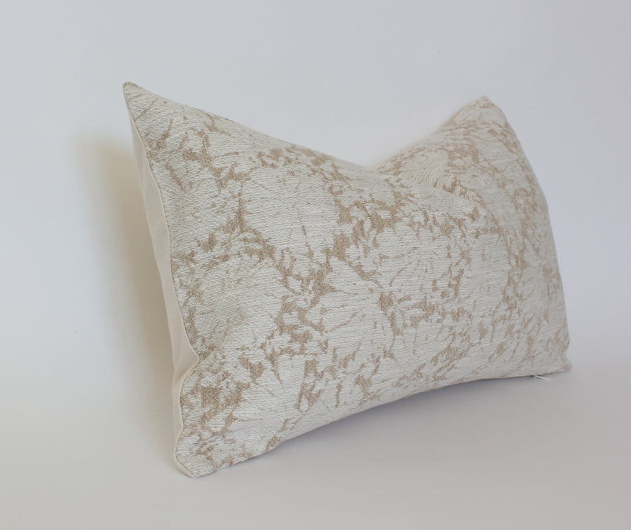 neutral floral lumbar pillow cover