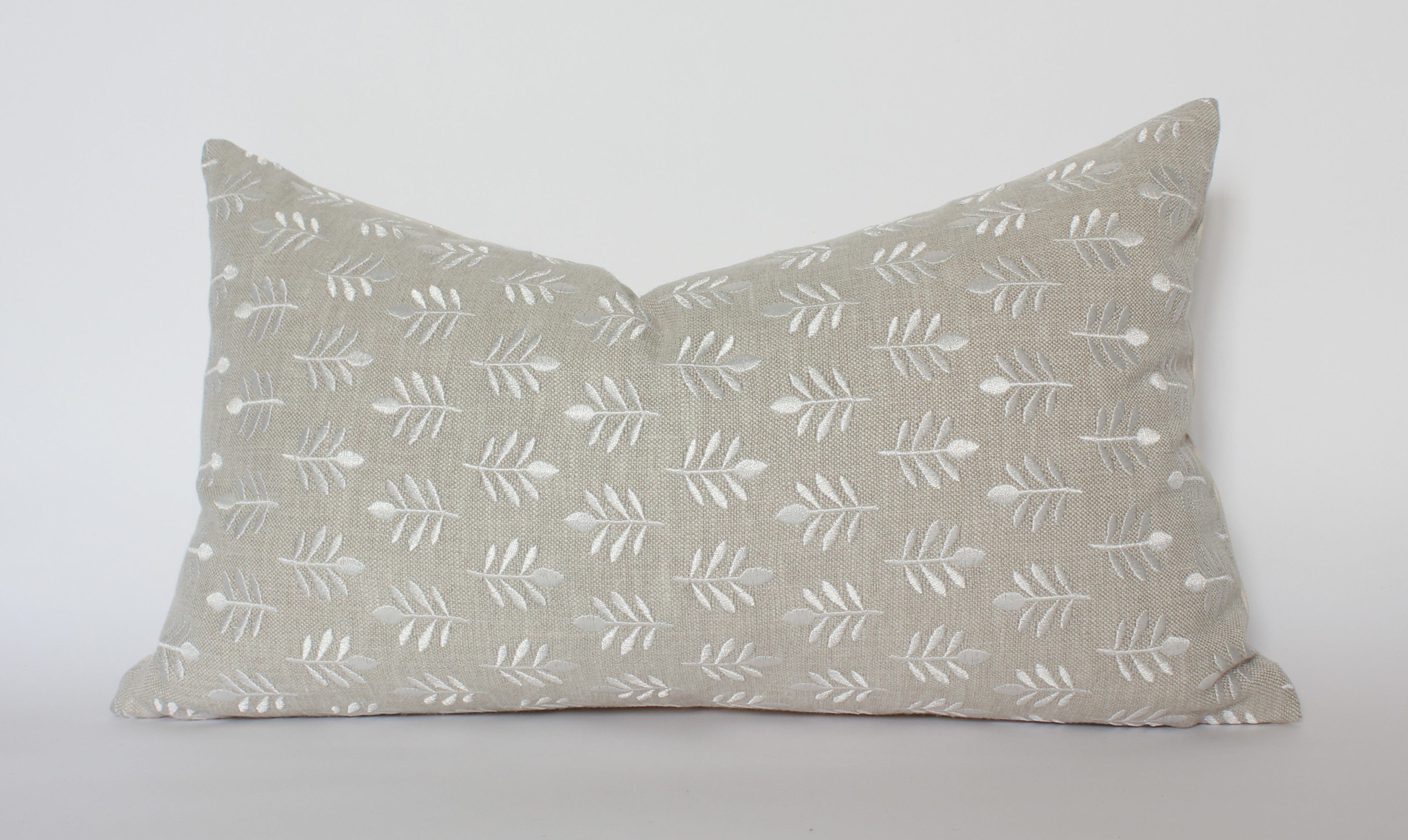 neutral floral lumbar pillow