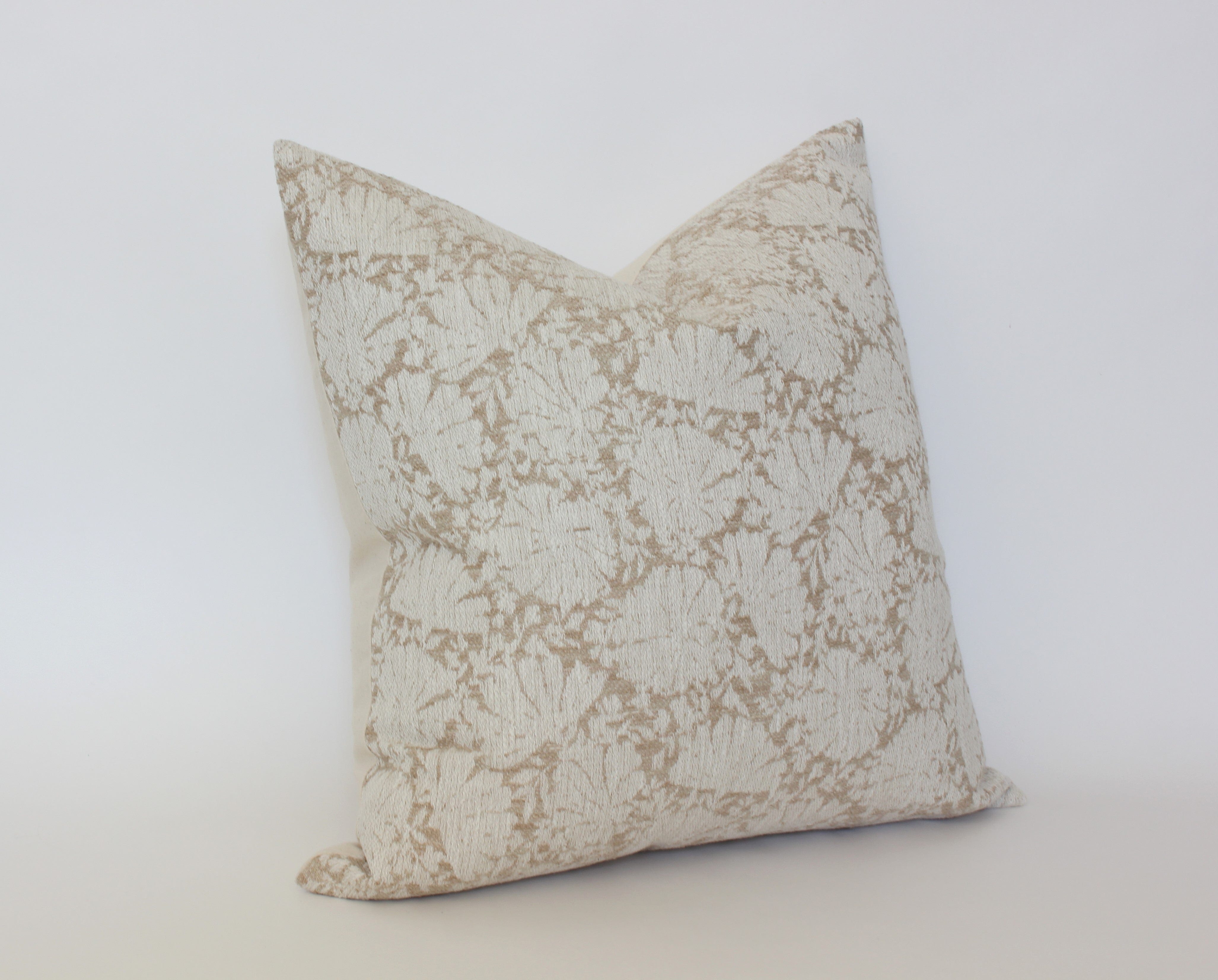 neutral floral pillow cover