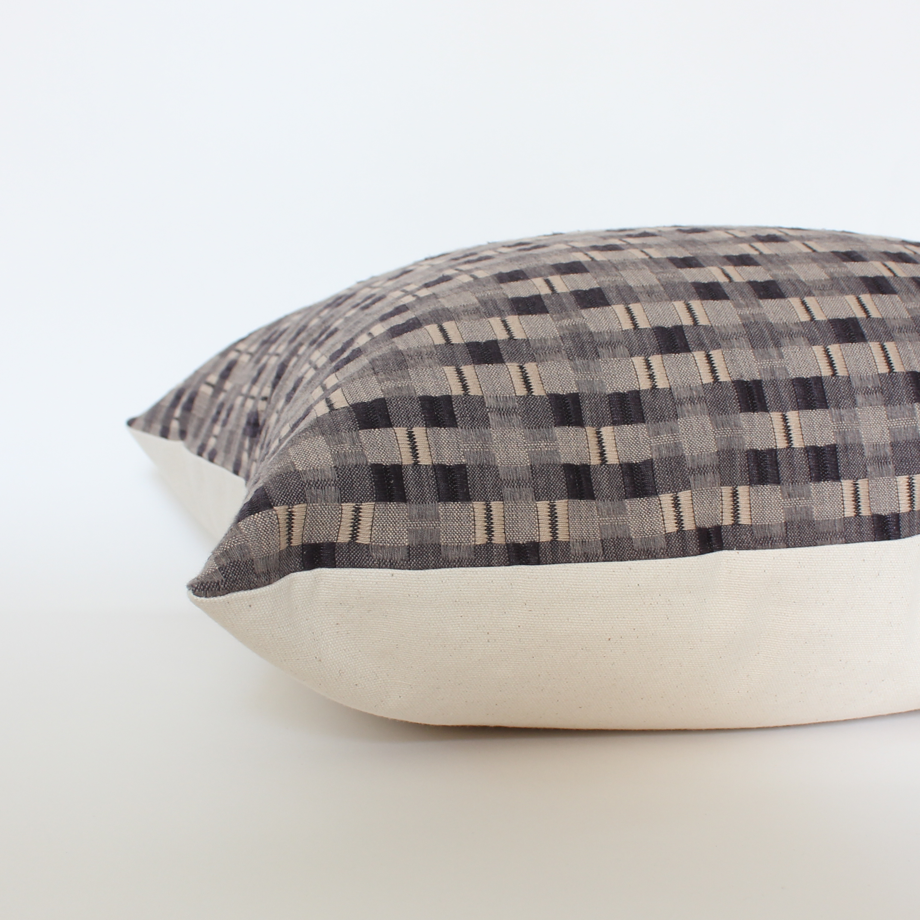 neutral home decor plaid throw pillow