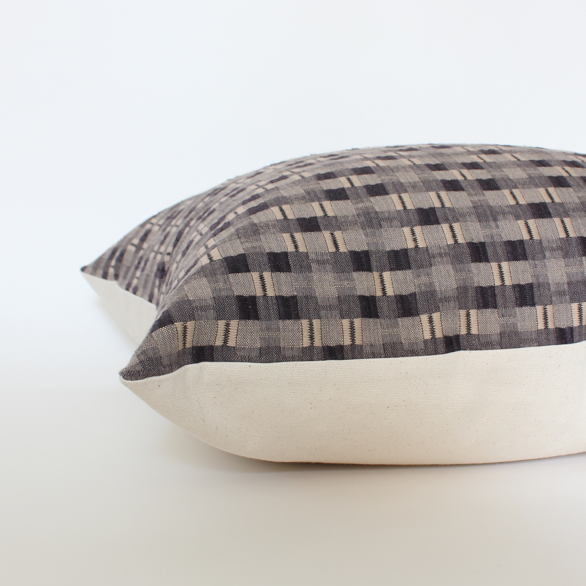 neutral home decor plaid throw pillow