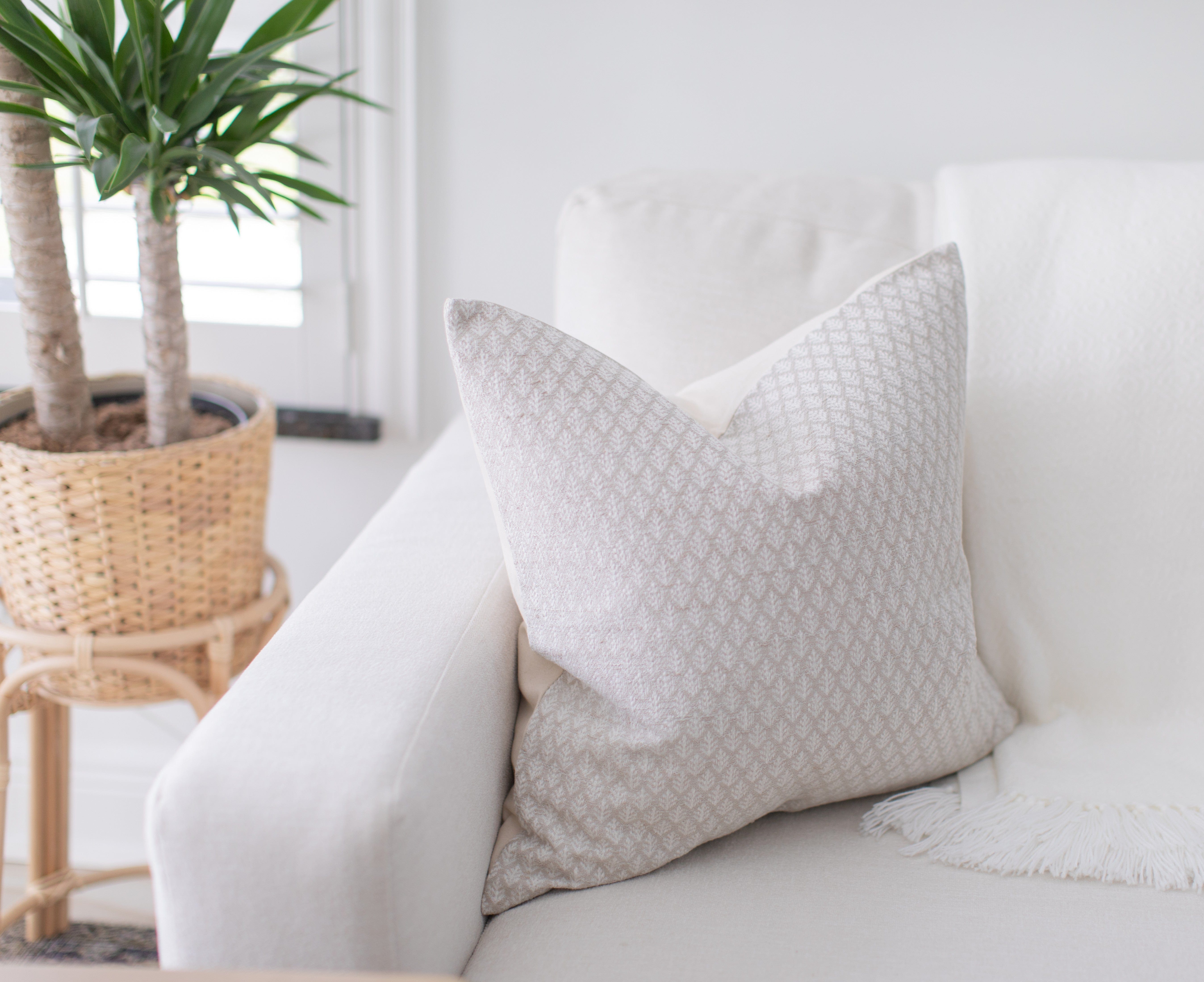 ivory floral pillow cover