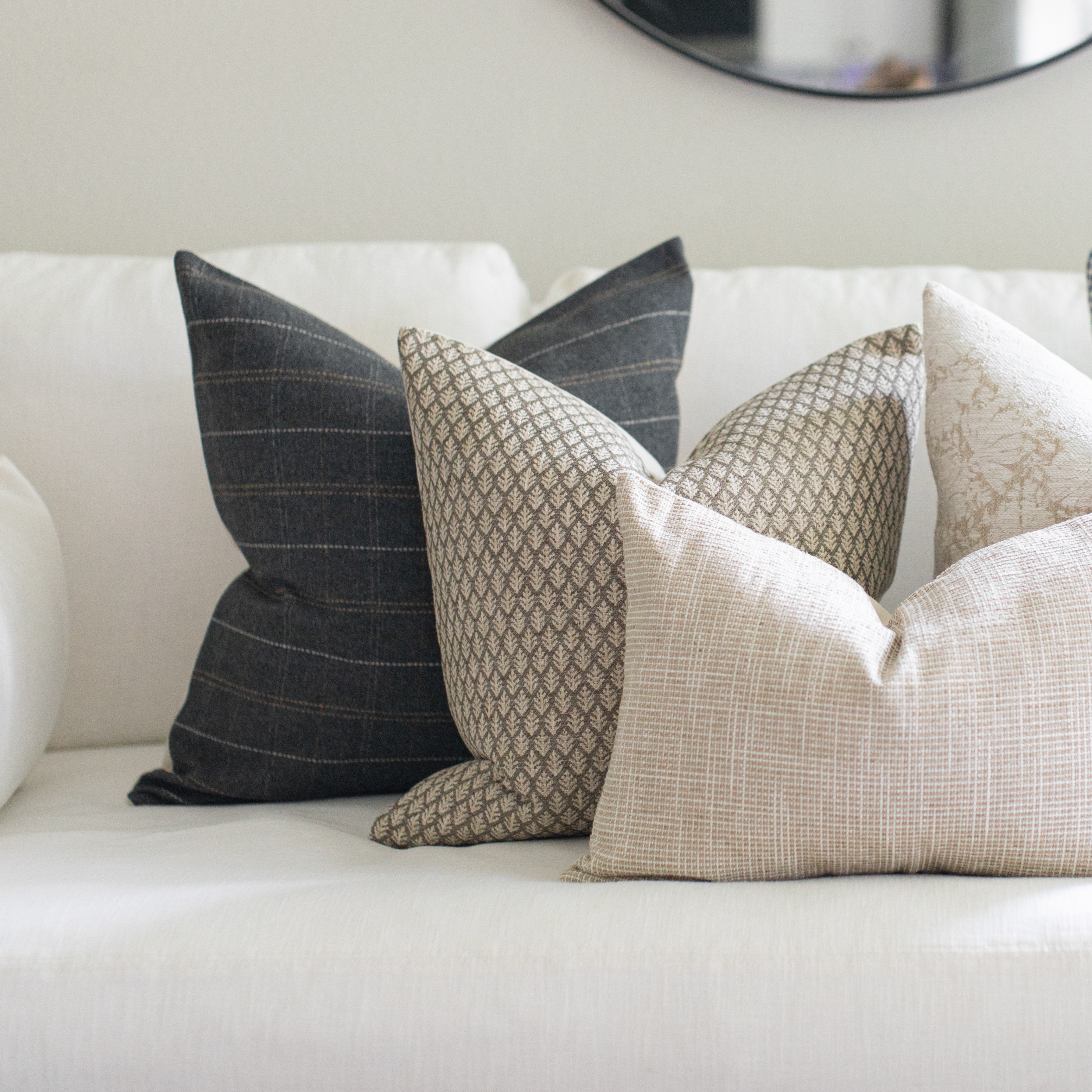 neutral pillow set for sofa