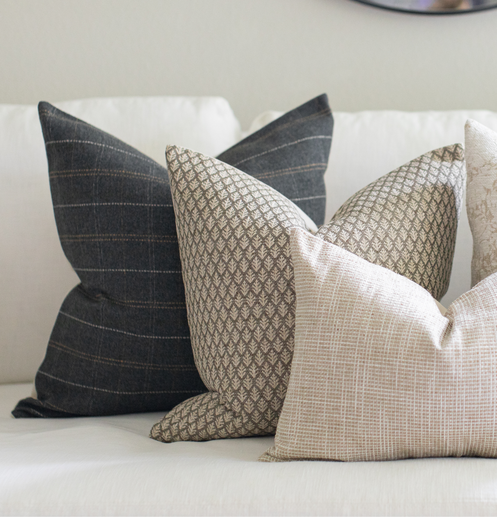 neutral pillow set for sofa