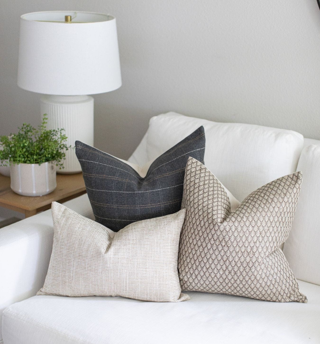neutral sofa pillows