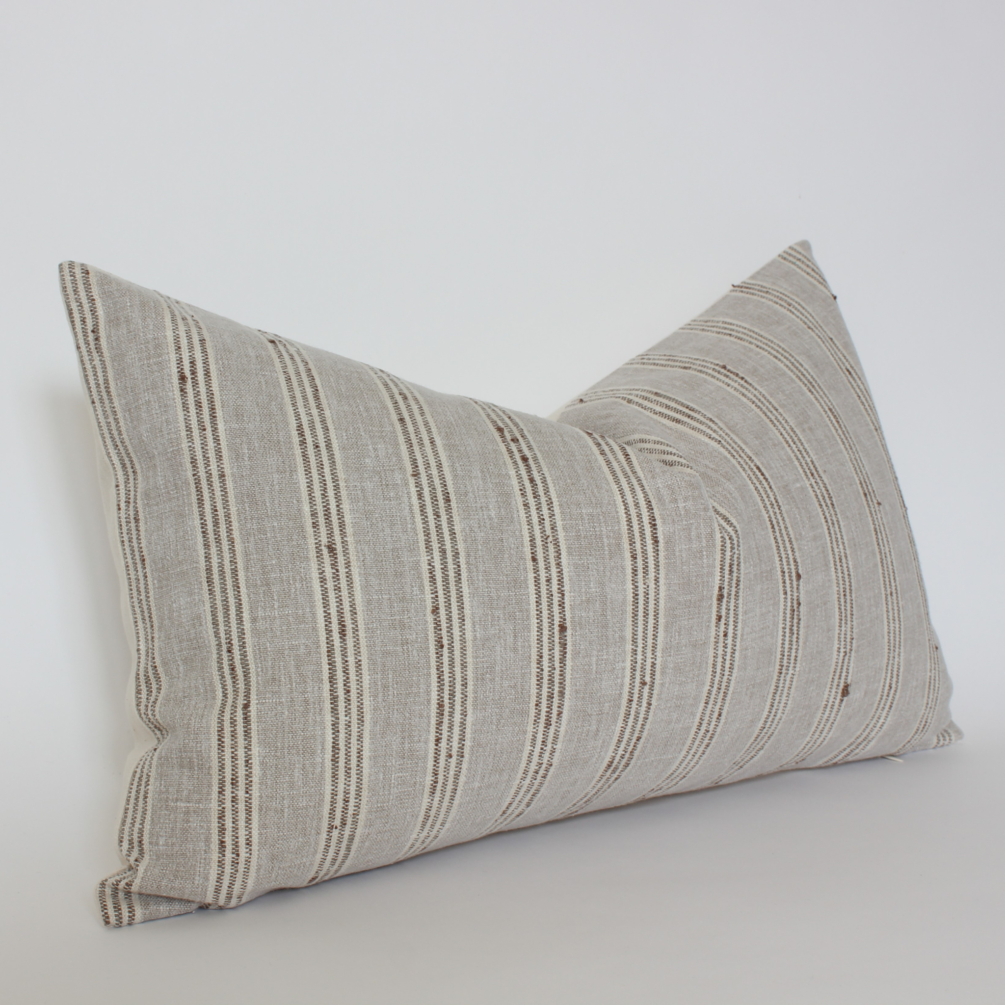neutral stripe lumbar pillow cover