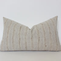 neutral striped lumbar pillow cover
