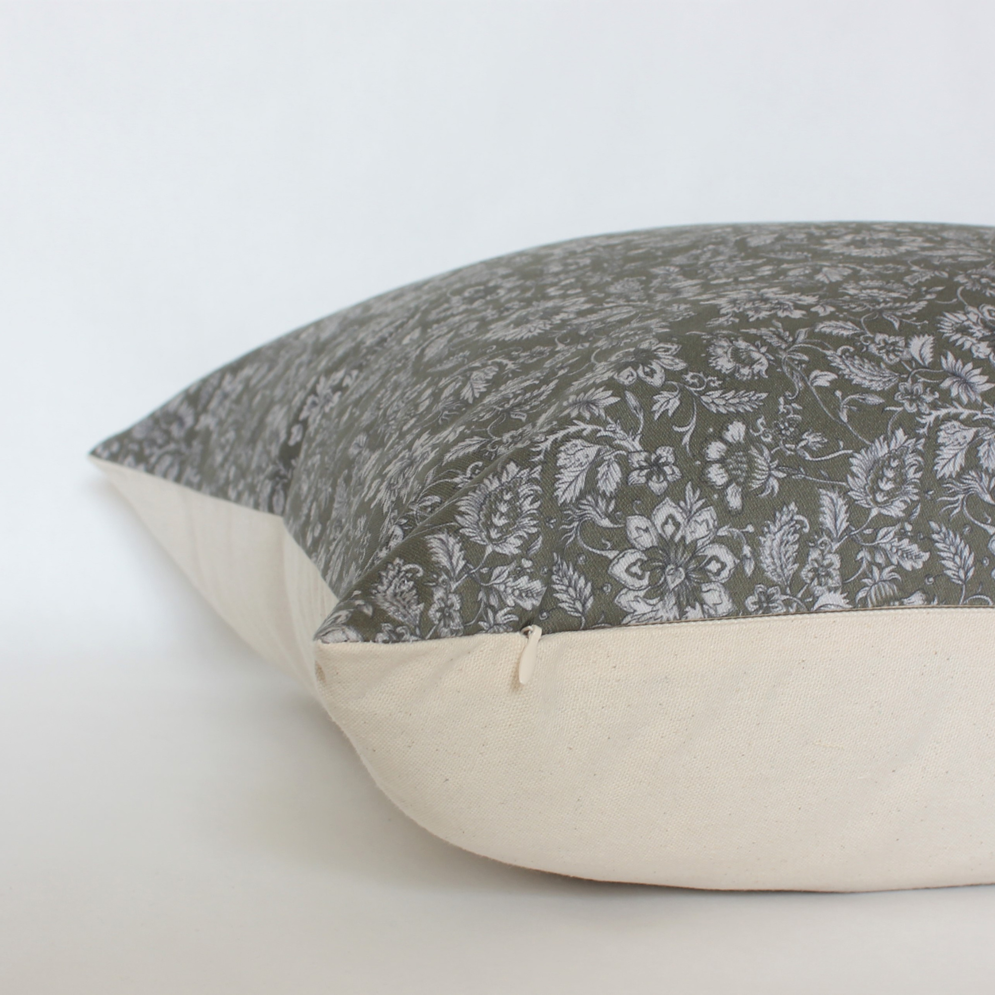 olive floral pillow cover