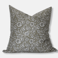 olive floral throw pillow