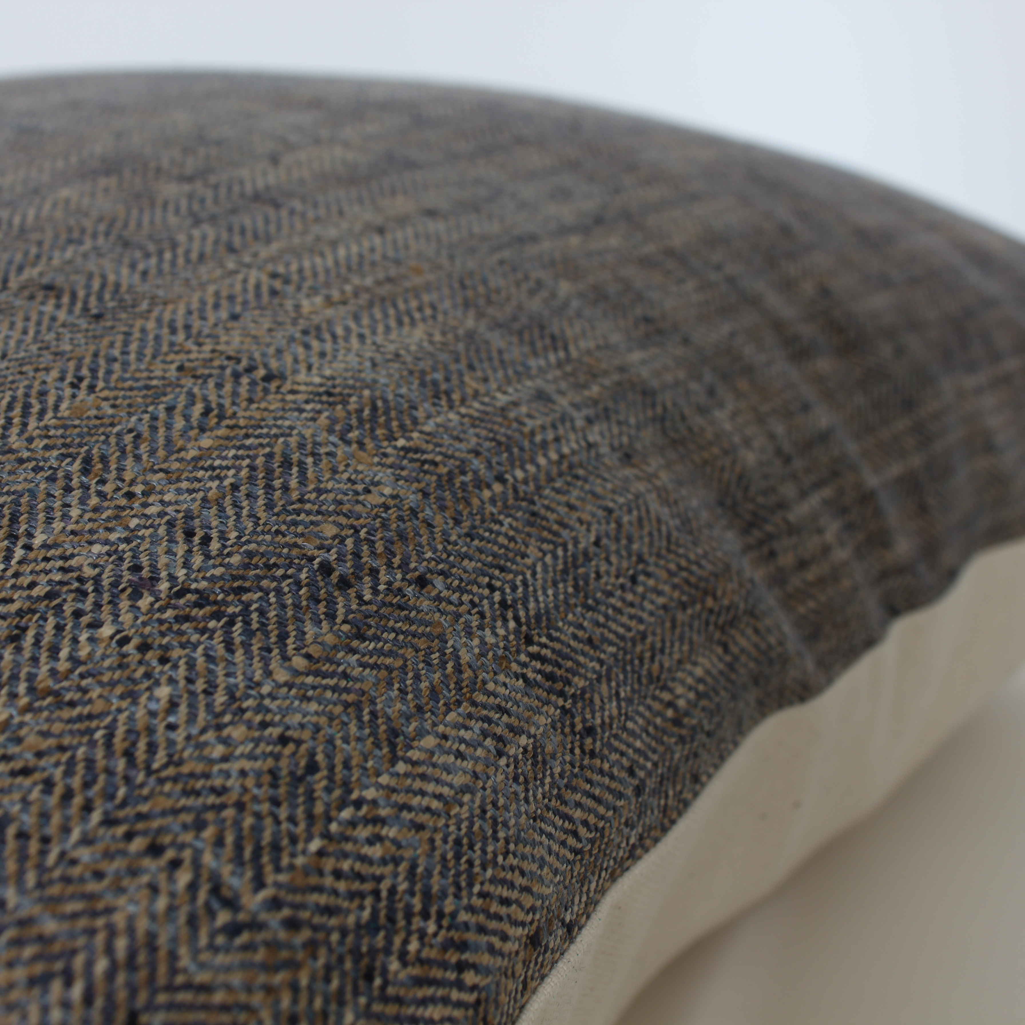 organic modern brown and blue solid pillow cover