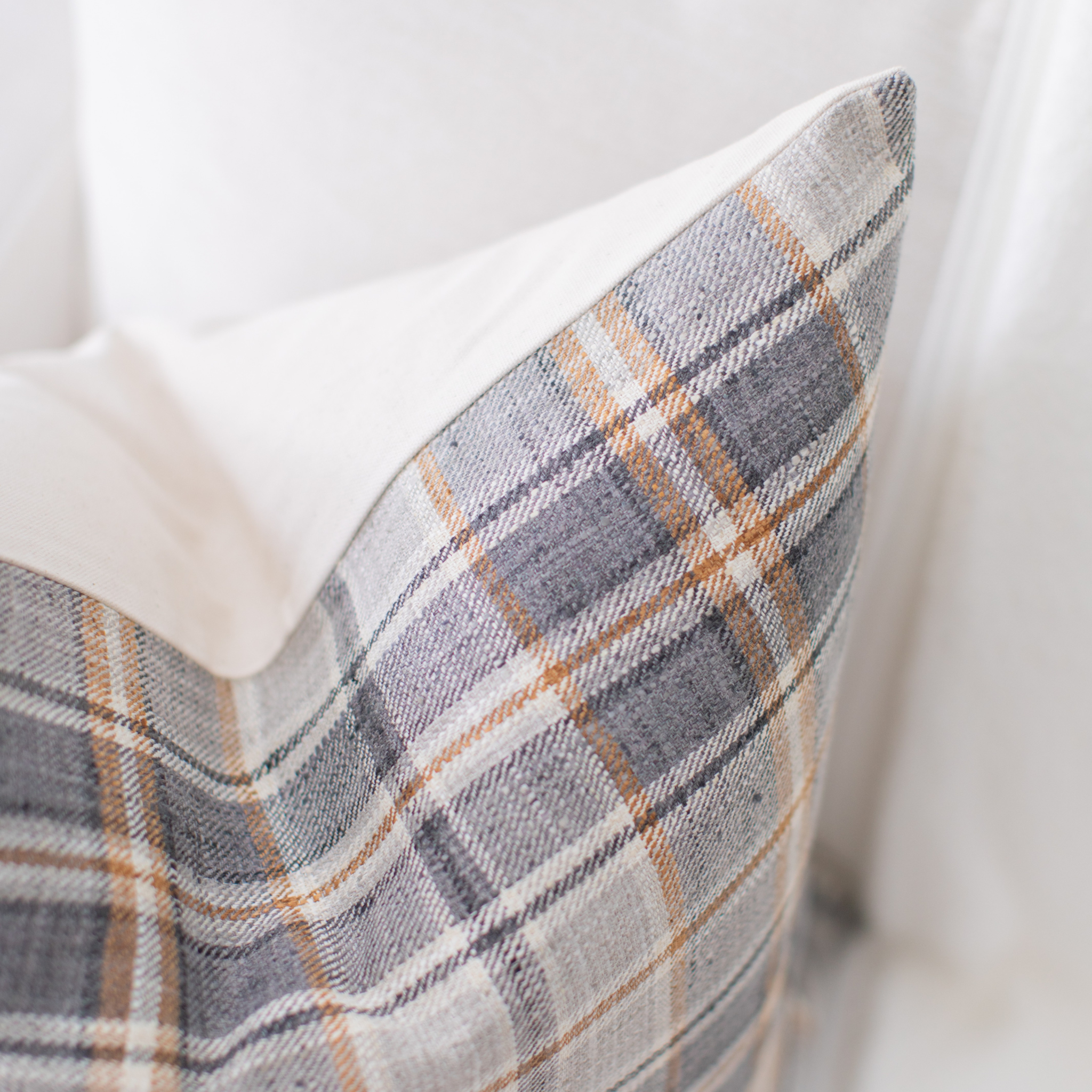 plaid throw pillow cover