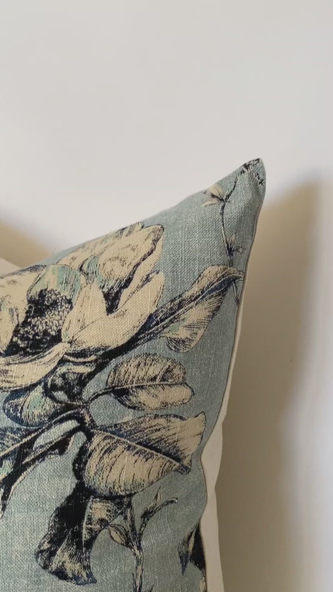 Blue floral pillow cover 