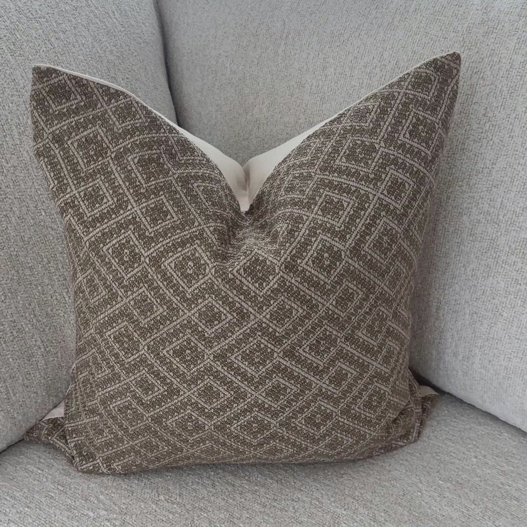 neutral geometric pillow