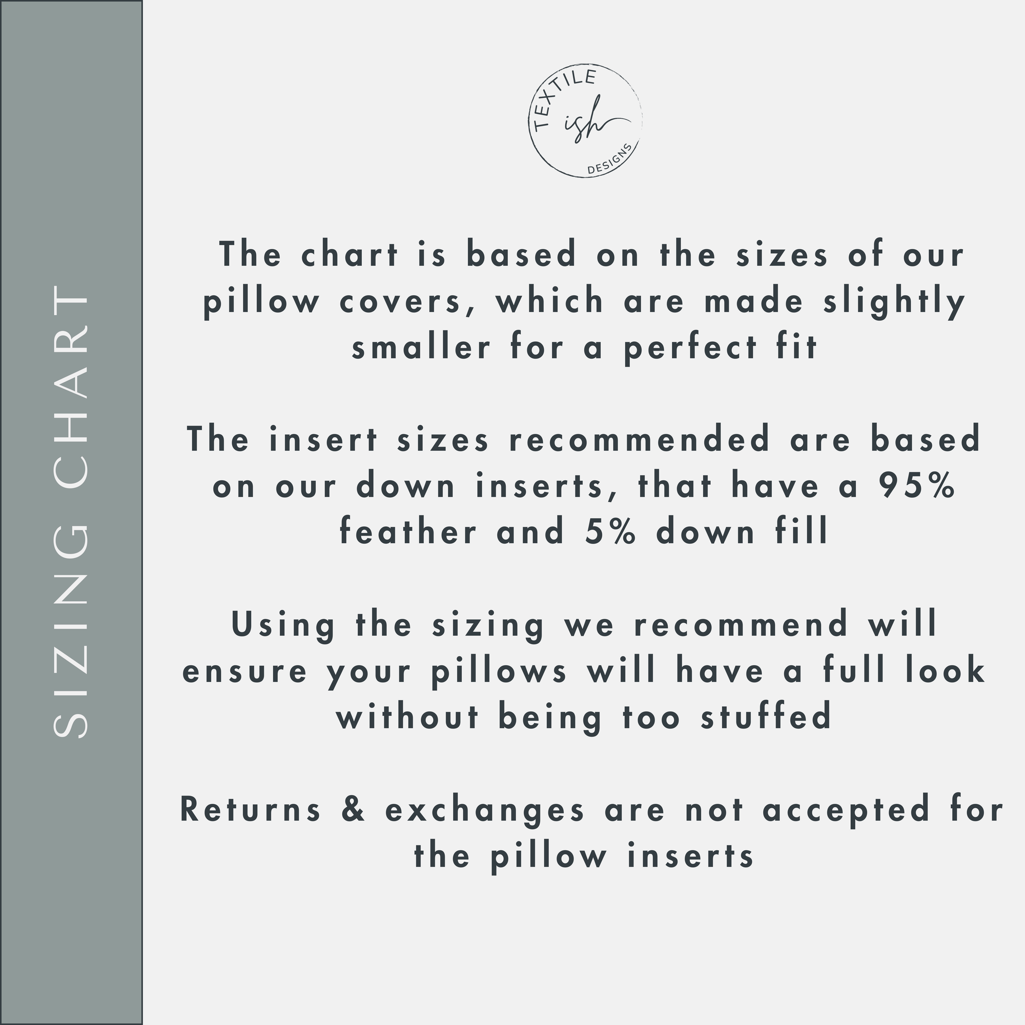 Sizing chart details