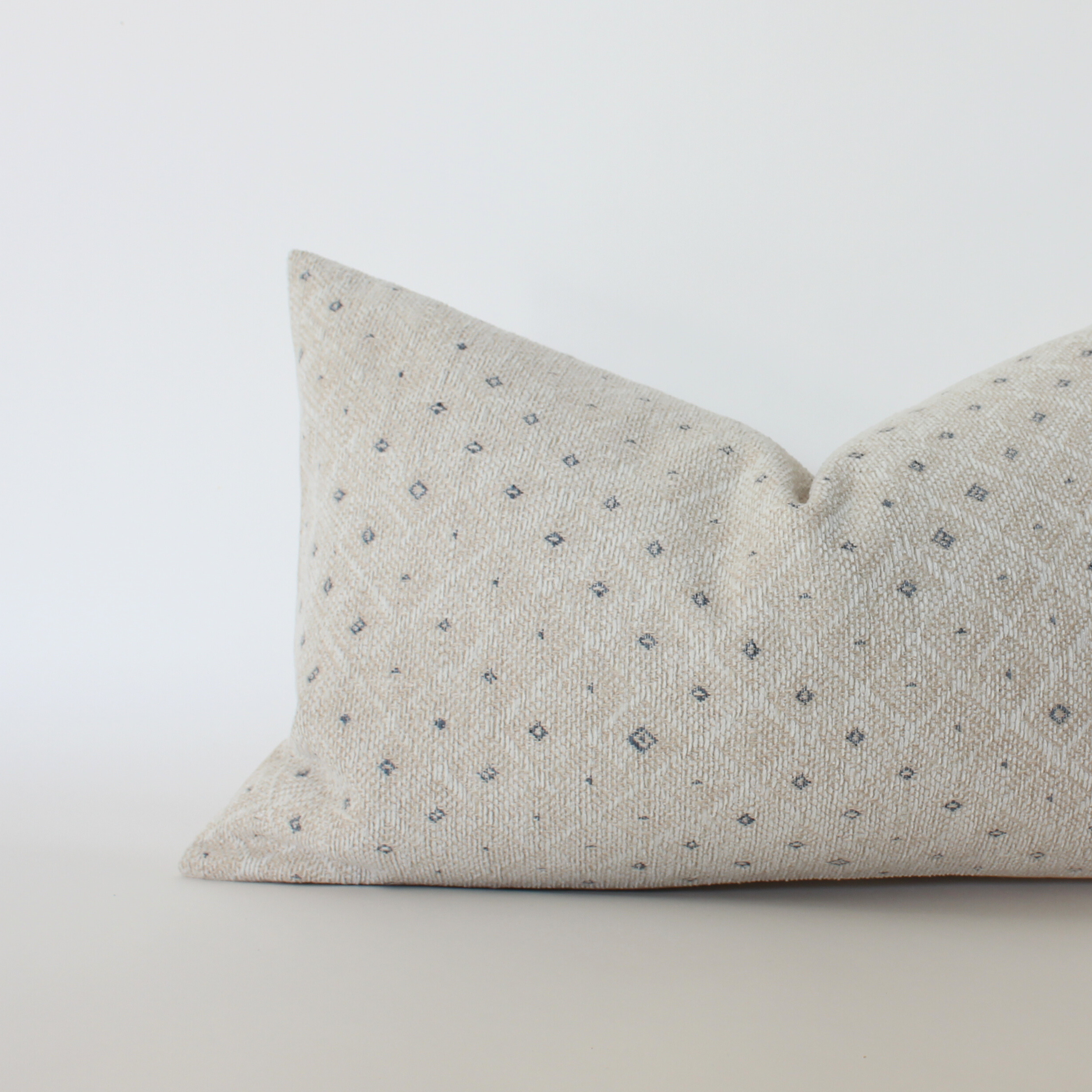 soft beige geometric lumbar pillow cover