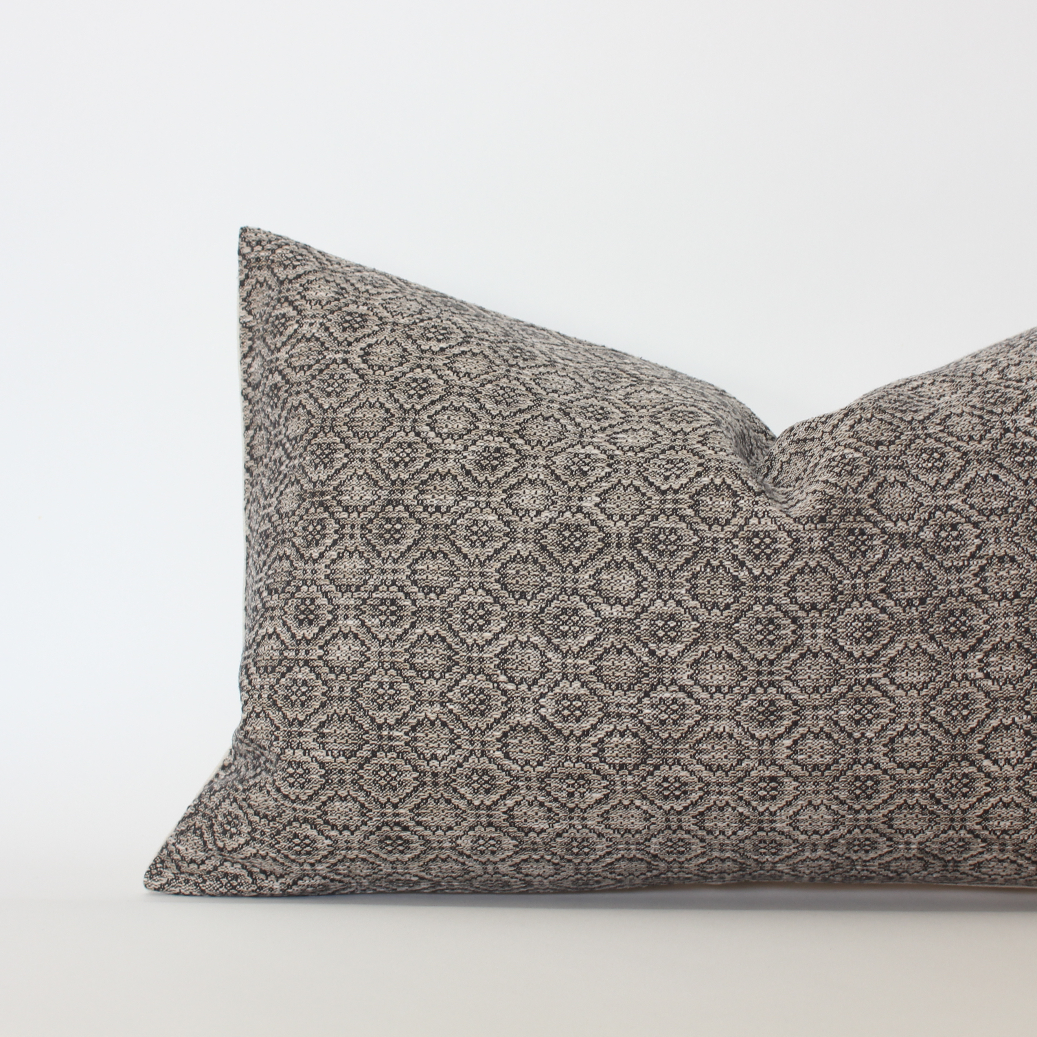 soft gray beige patterned throw pillow