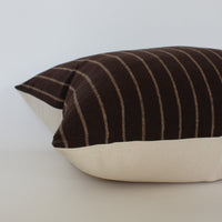 striped dark neutral pillow cover