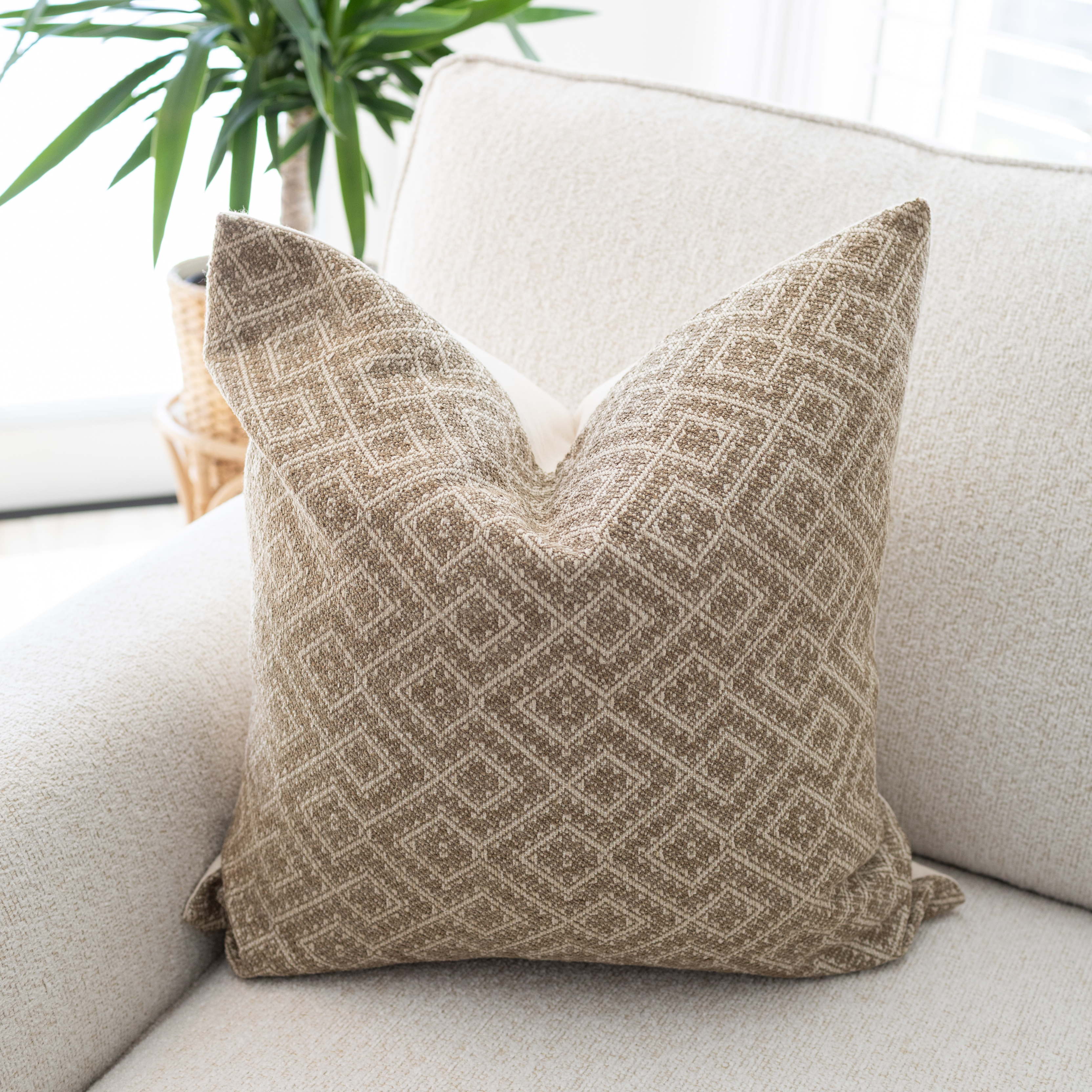subtle geometric neutral throw pillow