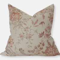 tan neutral floral pillow cover 