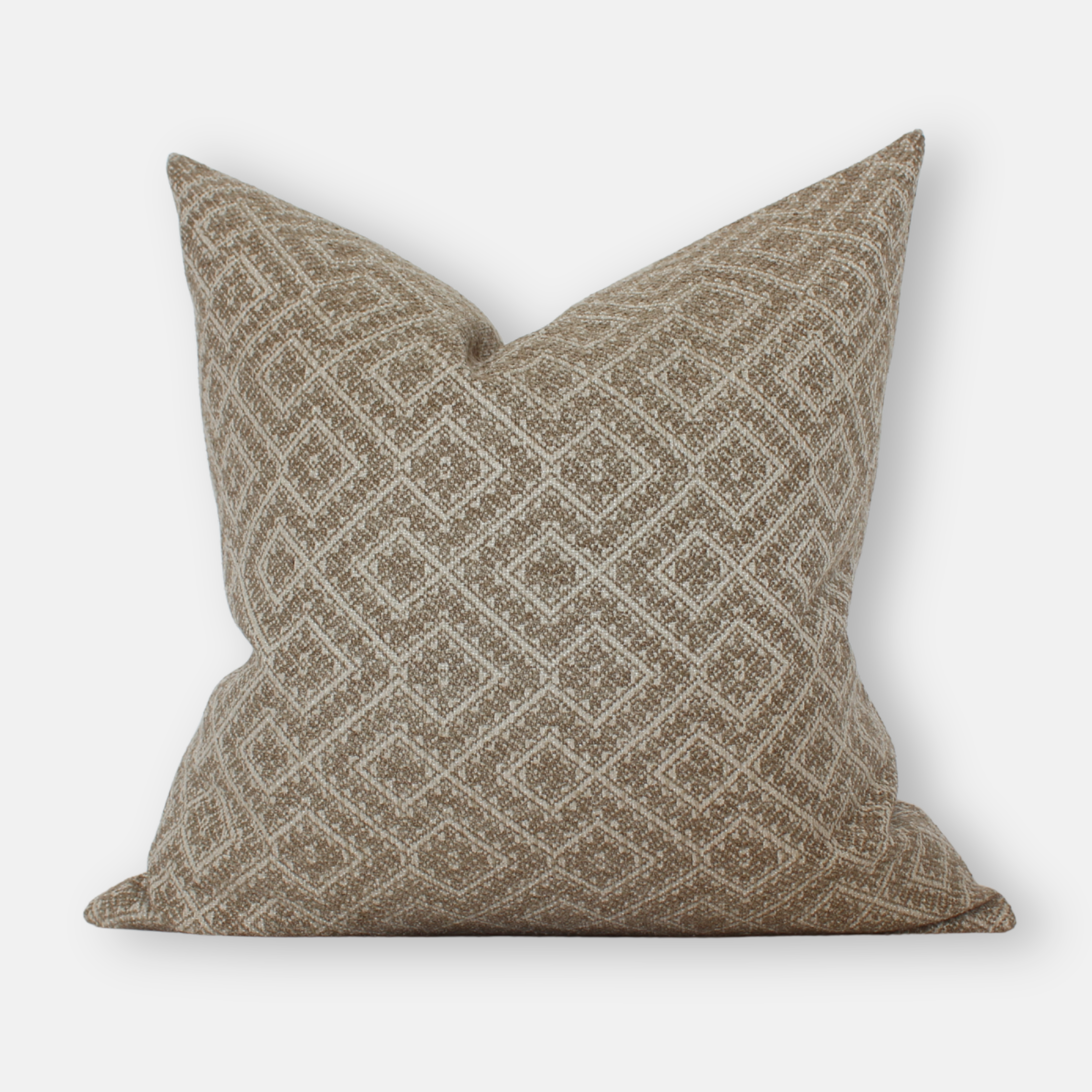 taupe brown textured geometric pillow-cover