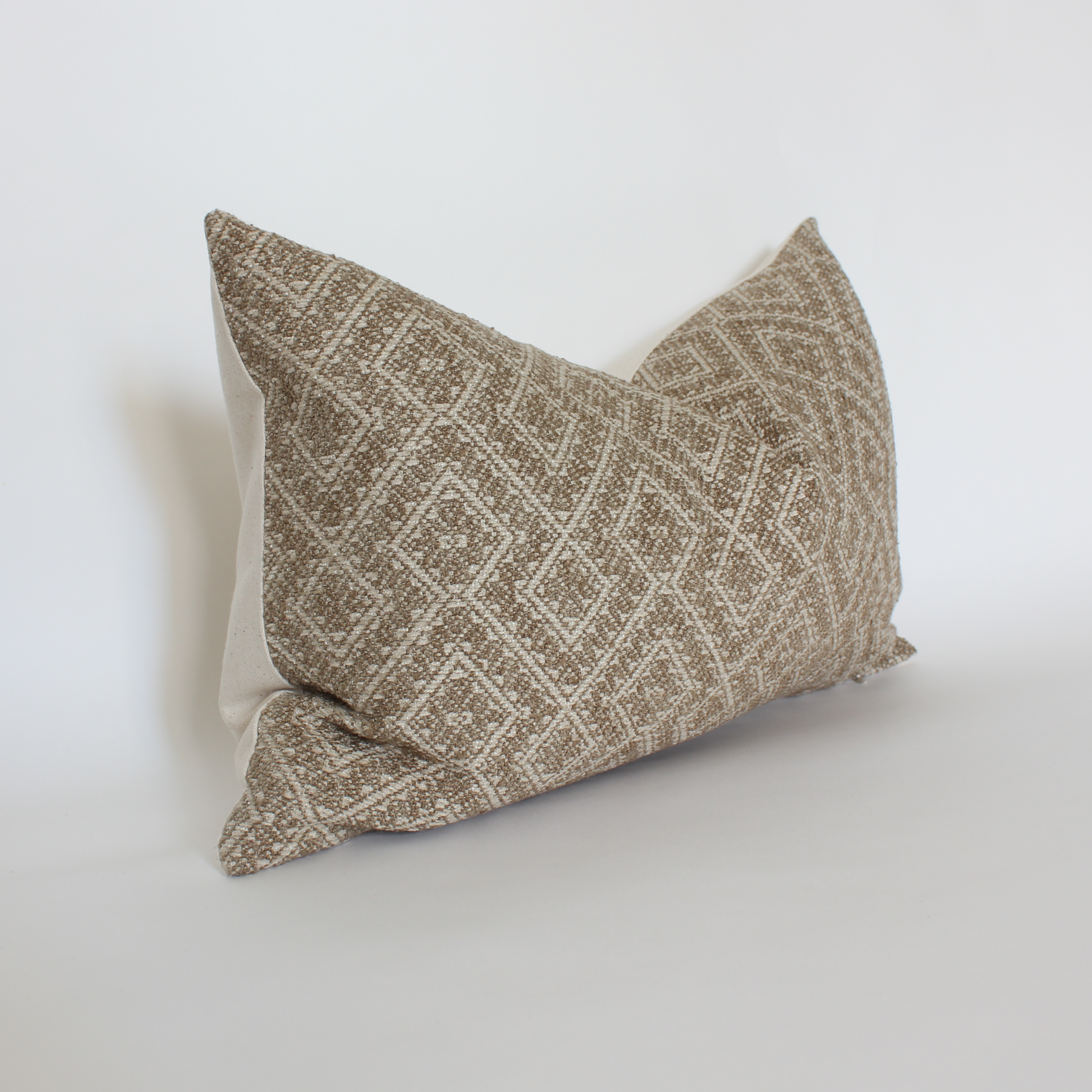 taupe brown textured lumbar pillow
