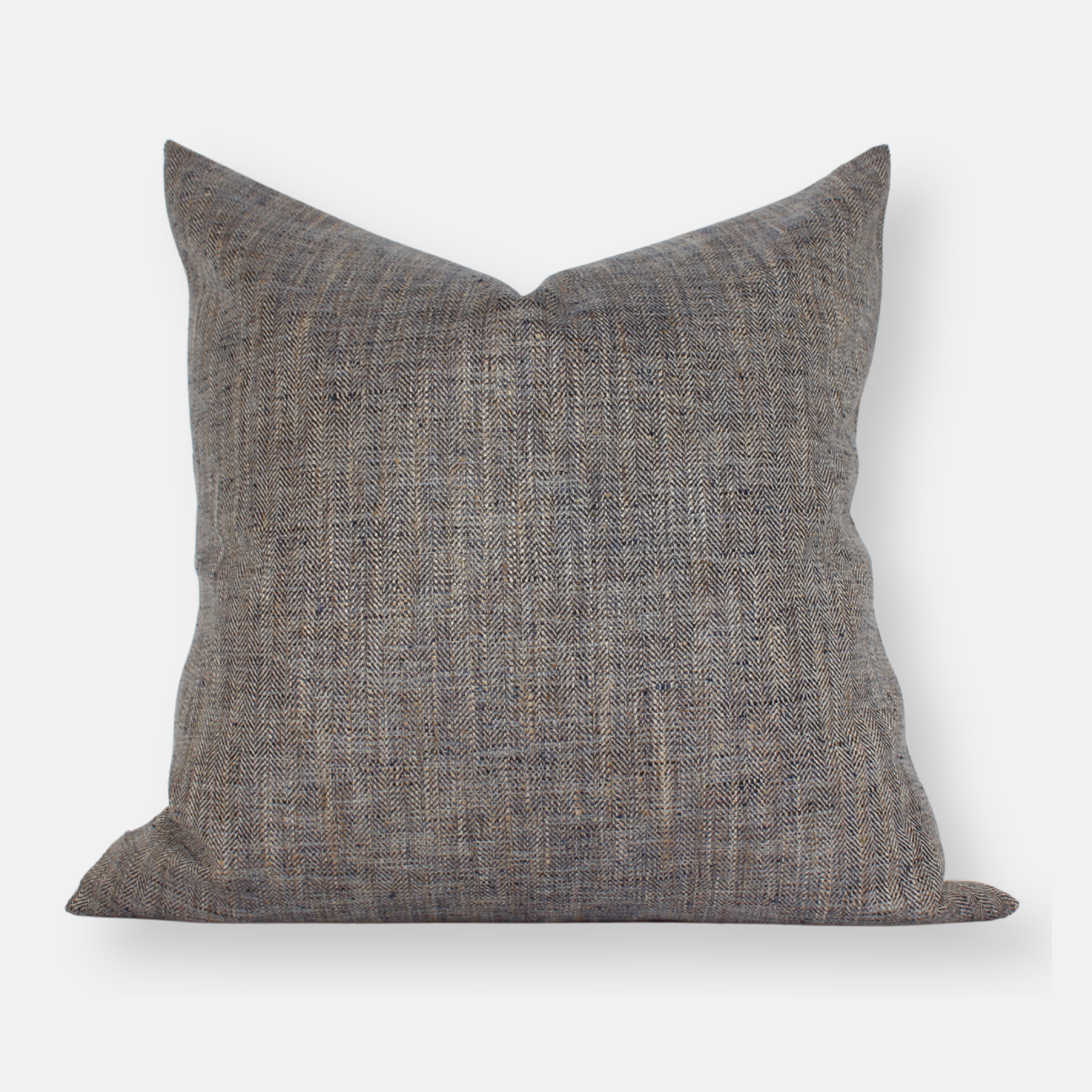 textured brown blue and neutral pillow cover