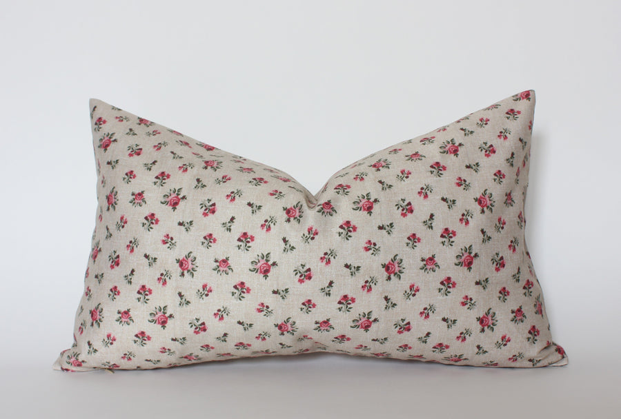 vintage floral lumbar pillow