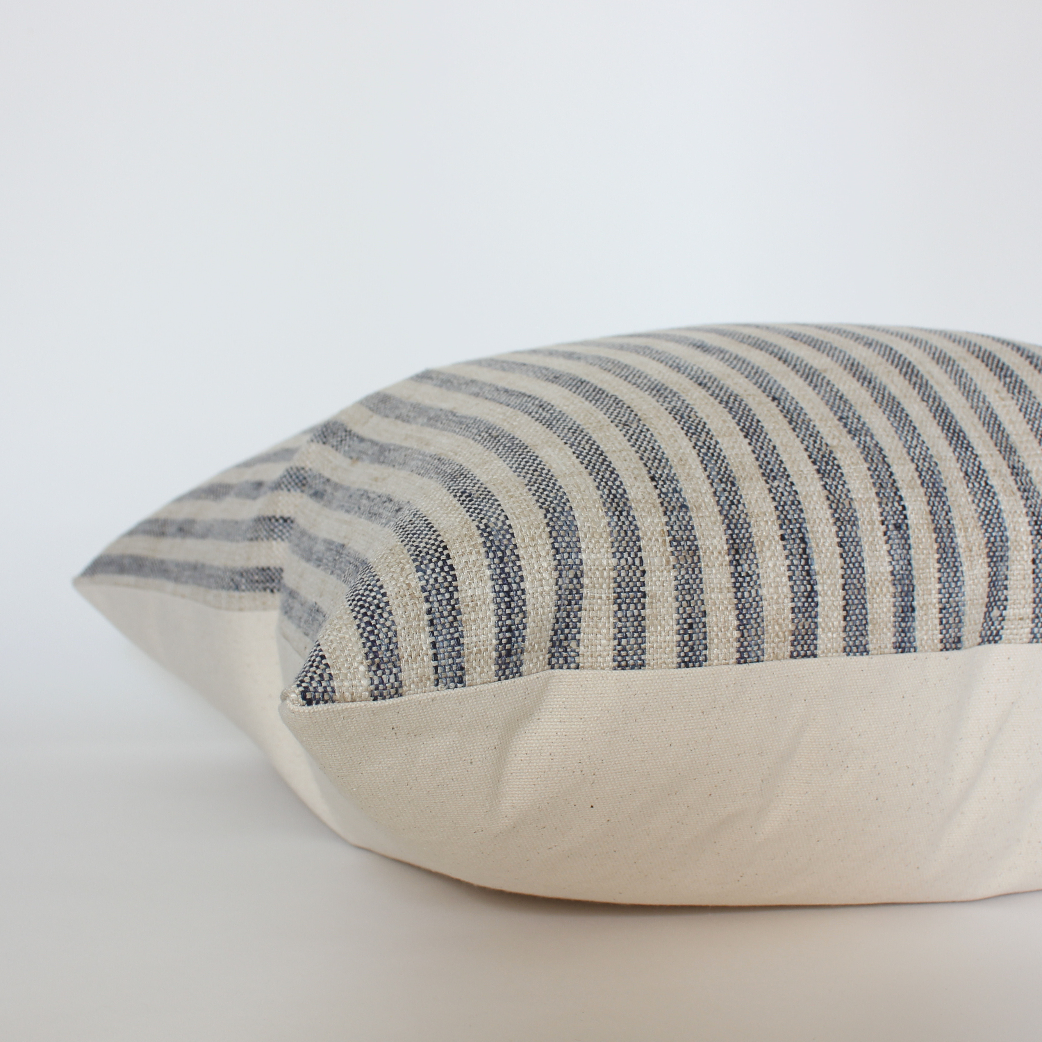 woven blue stripe throw pillow cover