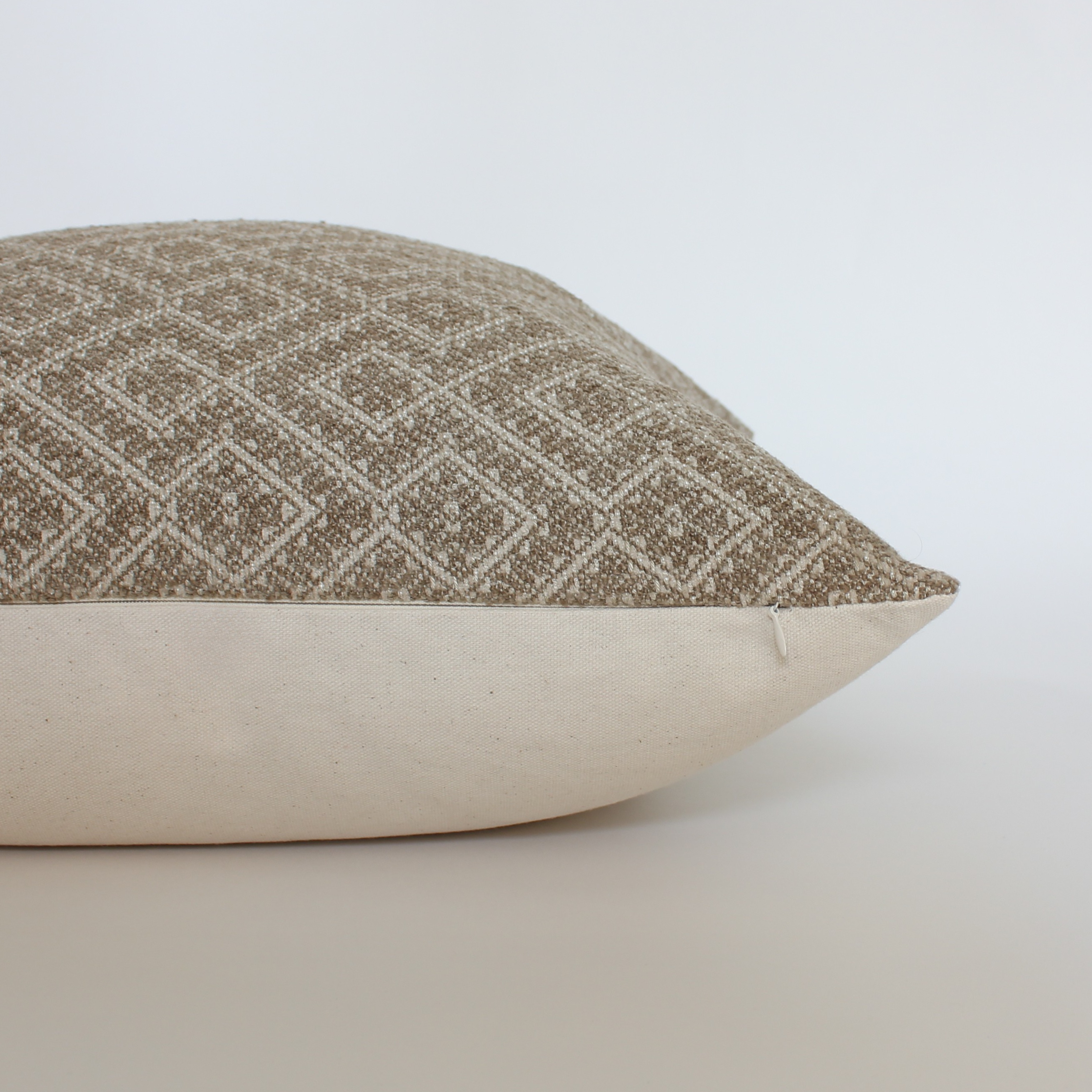 woven brown geometric accent pillow