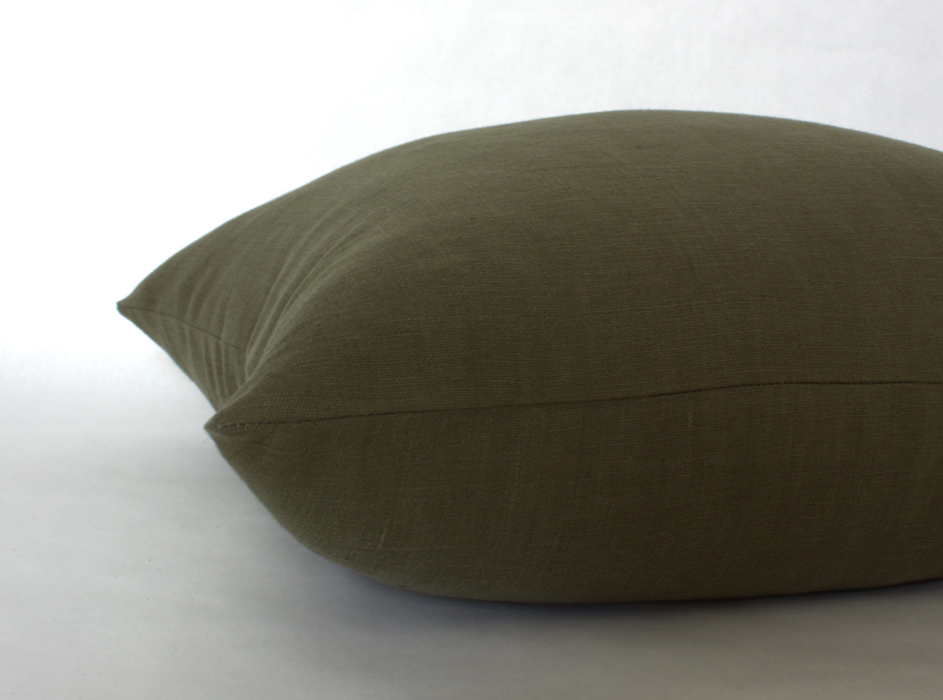 dark green linen pillow