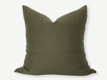 dark olive linen pillow