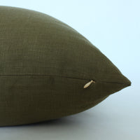 dark olive pillow cover with invisible zipper