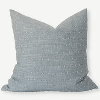 light blue textured pillow cover
