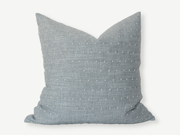 light blue textured pillow cover