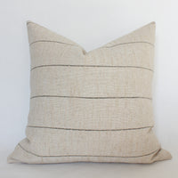 Natural beige striped throw pillow