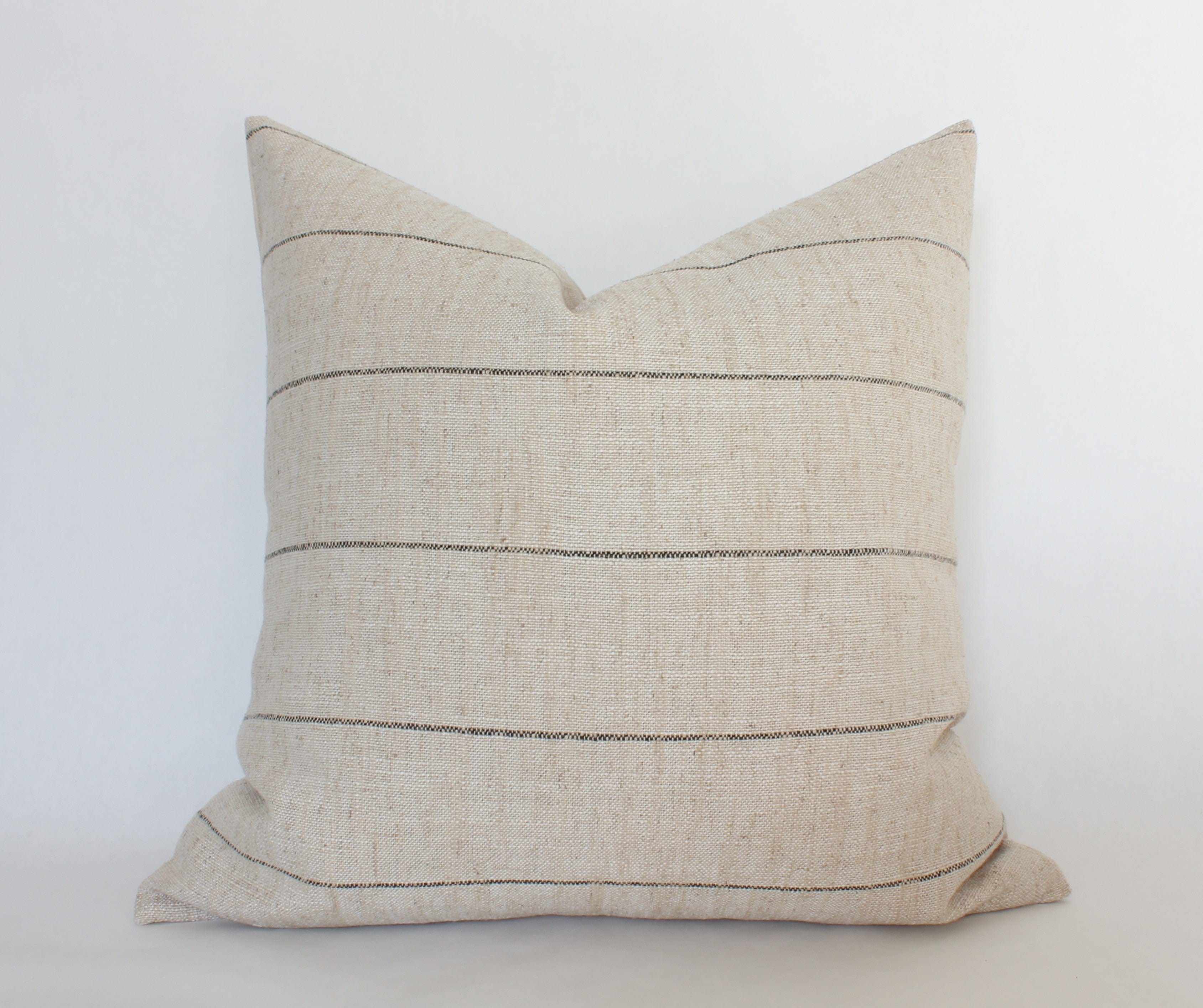 natural beige striped throw pillow