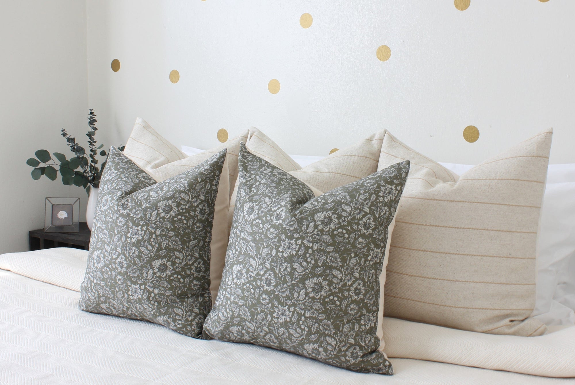 olive and cream throw pillow set of 5
