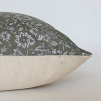 olive floral pillow cover