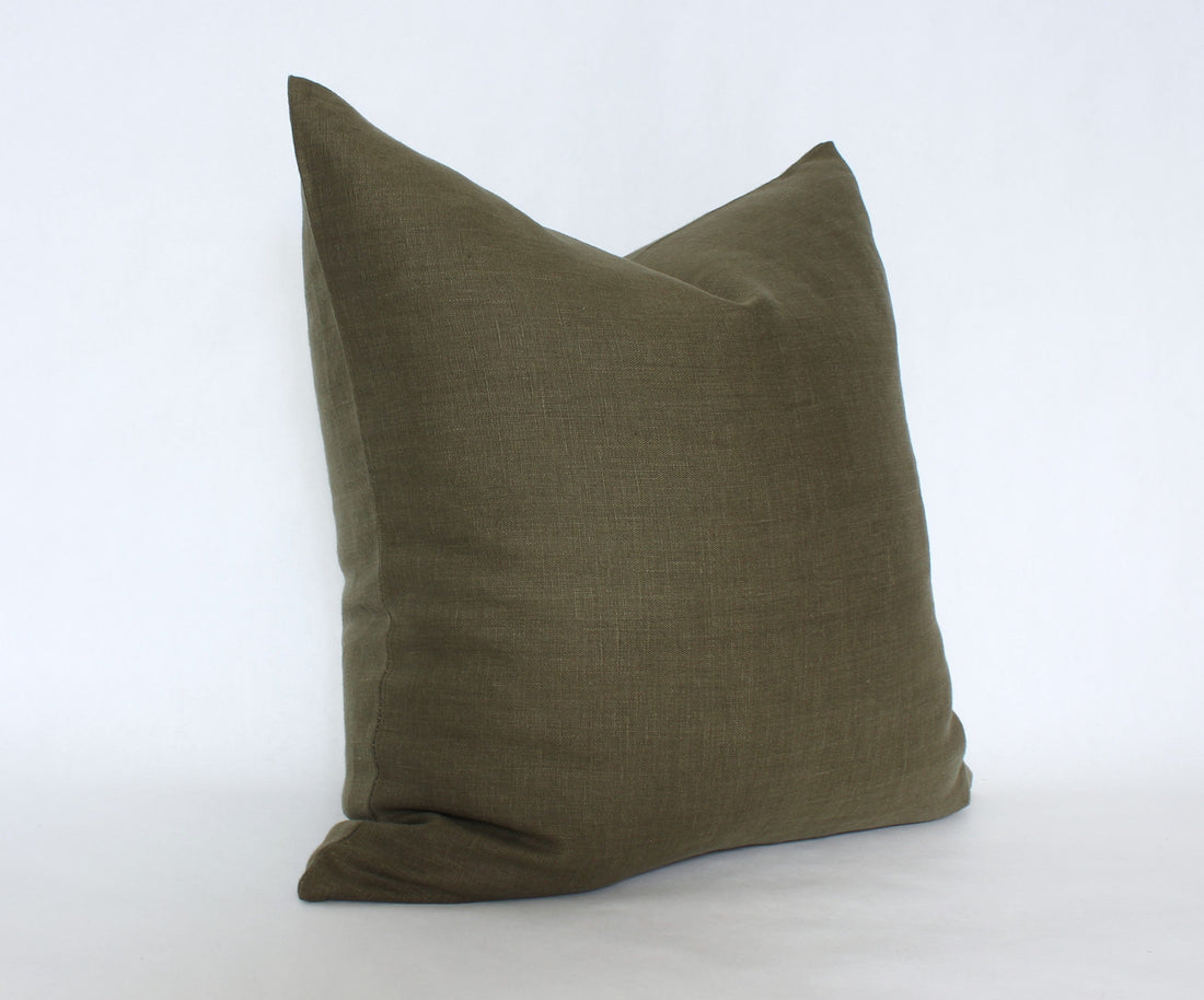 olive green pillow cover