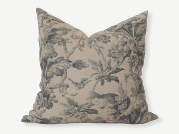 beige floral pillow cover