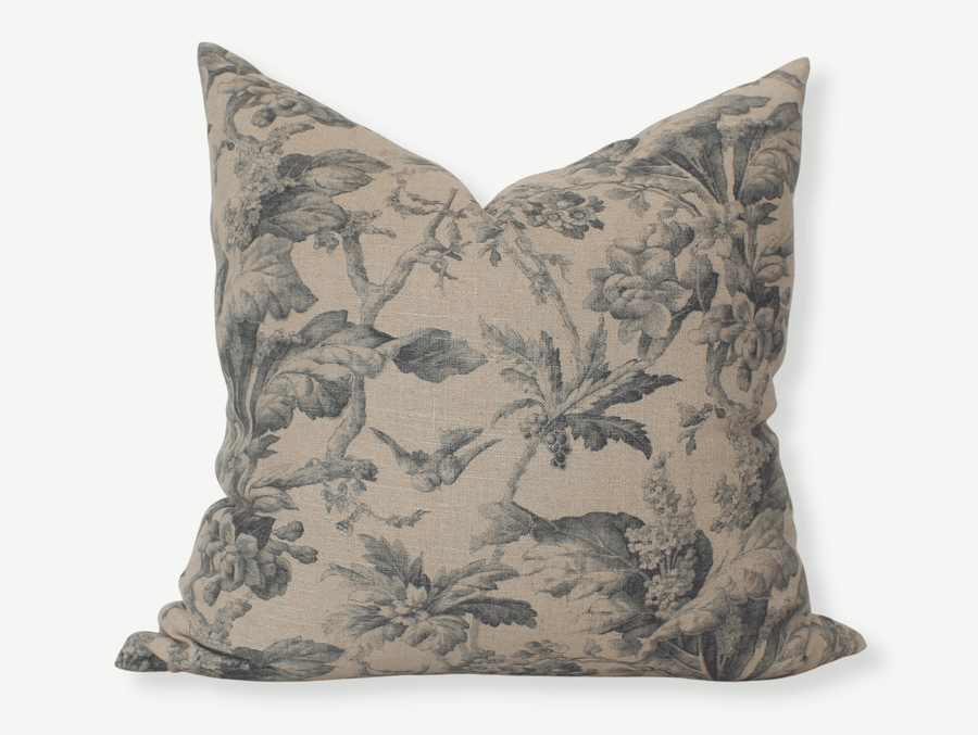 beige floral pillow cover