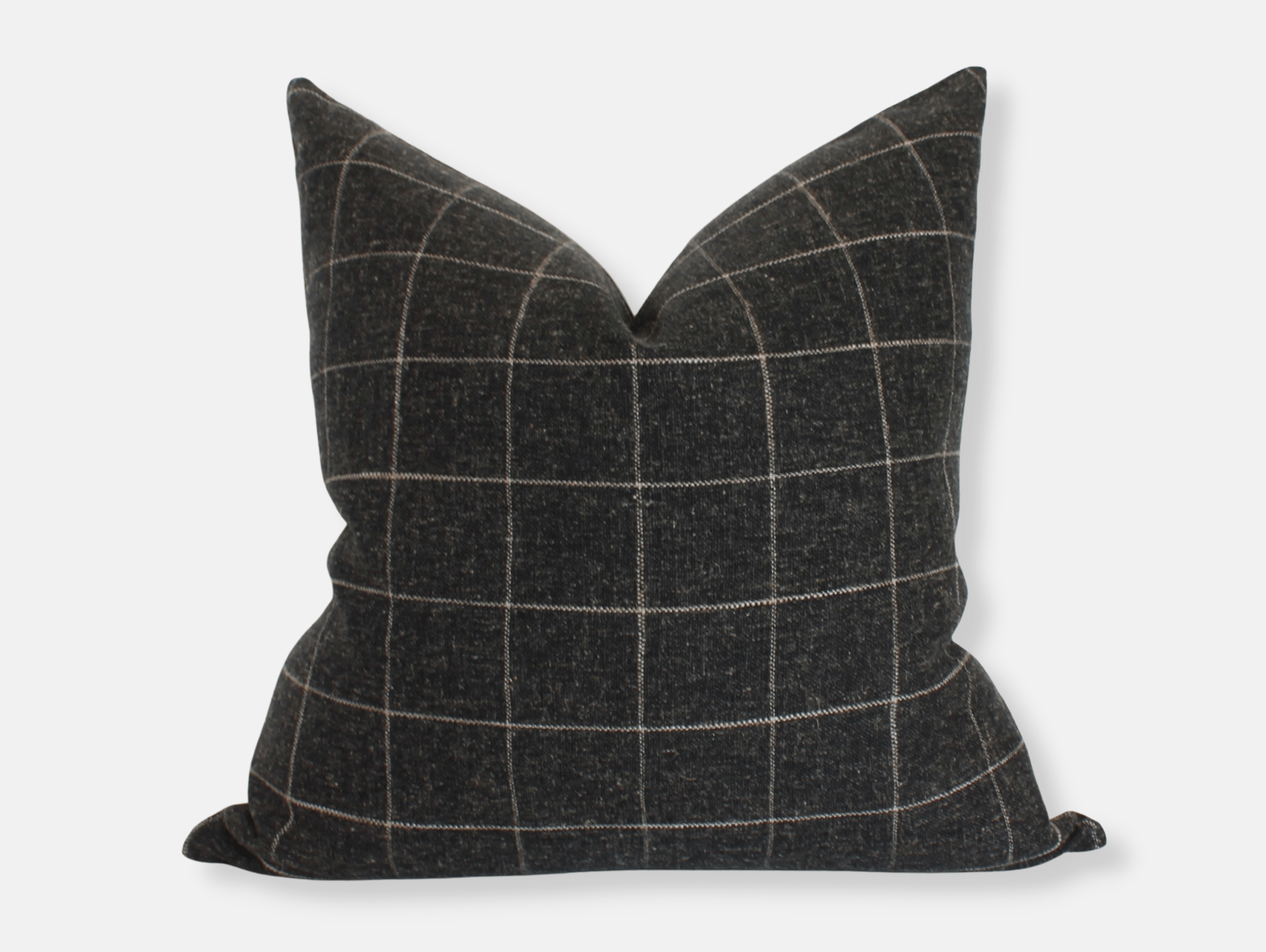 Black Plaid Pillow Cover