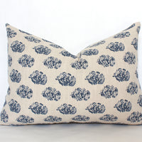 blue floral lumbar pillow