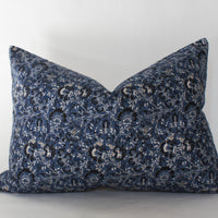 blue floral lumbar pillow