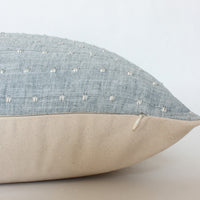 blue pillow cover with invisible zipper