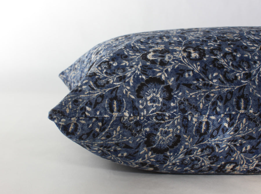 blue print pillow cover